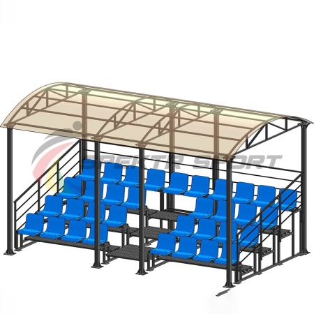 Купить Трибуна для зрителей 4 ряда на 34 места с навесом и перилами в Закаменске 